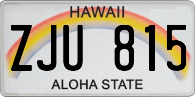 HI license plate ZJU815