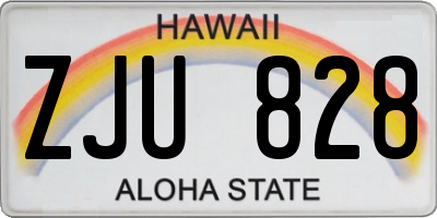 HI license plate ZJU828
