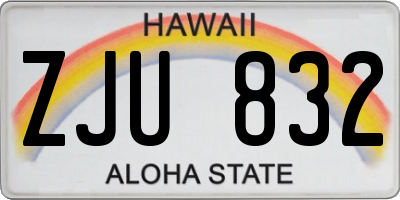 HI license plate ZJU832