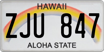 HI license plate ZJU847