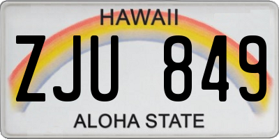 HI license plate ZJU849