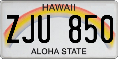 HI license plate ZJU850
