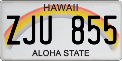 HI license plate ZJU855