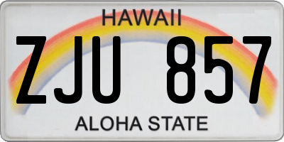 HI license plate ZJU857
