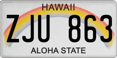 HI license plate ZJU863