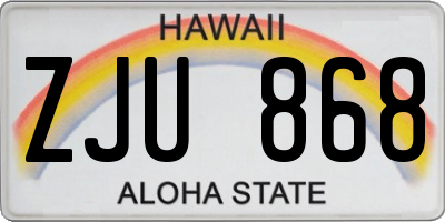 HI license plate ZJU868