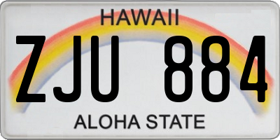 HI license plate ZJU884