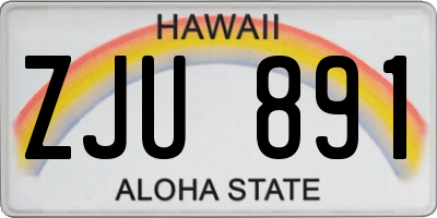 HI license plate ZJU891