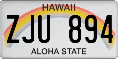 HI license plate ZJU894