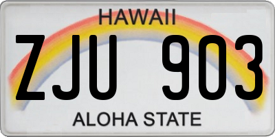 HI license plate ZJU903