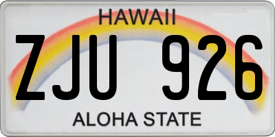HI license plate ZJU926