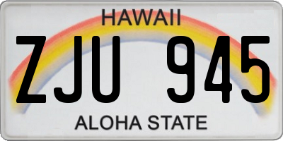 HI license plate ZJU945