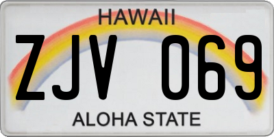 HI license plate ZJV069