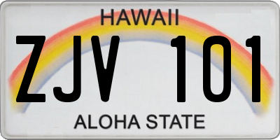 HI license plate ZJV101