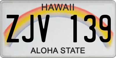 HI license plate ZJV139