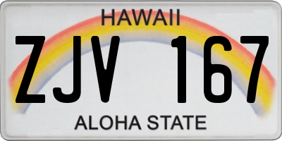 HI license plate ZJV167