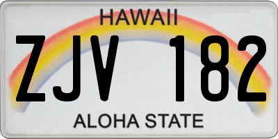 HI license plate ZJV182