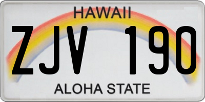 HI license plate ZJV190