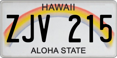 HI license plate ZJV215