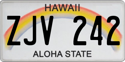 HI license plate ZJV242