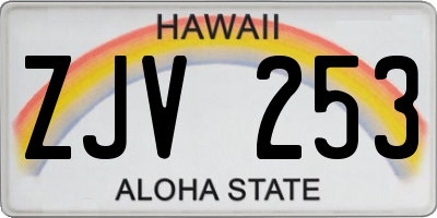 HI license plate ZJV253