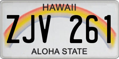 HI license plate ZJV261