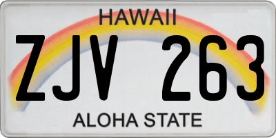HI license plate ZJV263