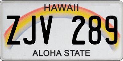 HI license plate ZJV289