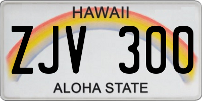 HI license plate ZJV300
