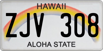 HI license plate ZJV308