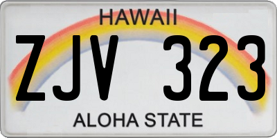 HI license plate ZJV323
