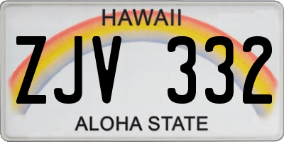 HI license plate ZJV332