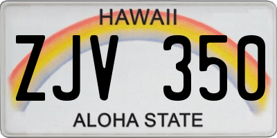 HI license plate ZJV350