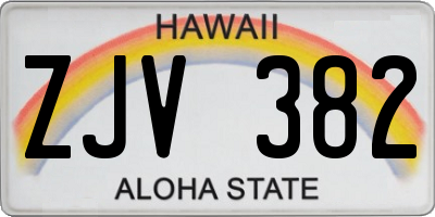 HI license plate ZJV382
