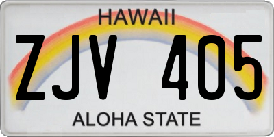 HI license plate ZJV405