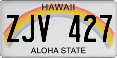 HI license plate ZJV427