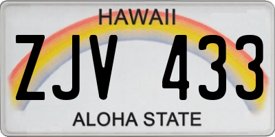 HI license plate ZJV433