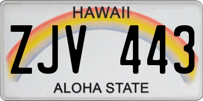 HI license plate ZJV443