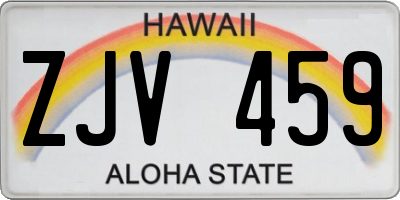 HI license plate ZJV459