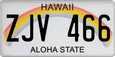 HI license plate ZJV466