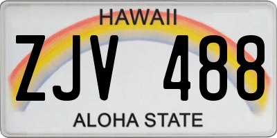 HI license plate ZJV488