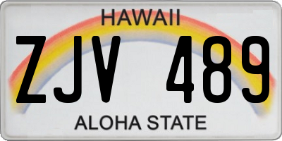 HI license plate ZJV489