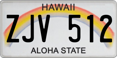 HI license plate ZJV512