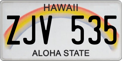 HI license plate ZJV535