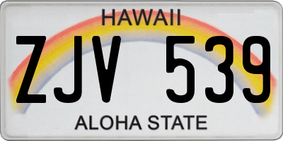 HI license plate ZJV539