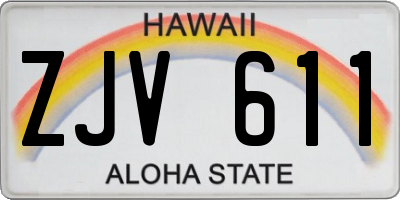HI license plate ZJV611