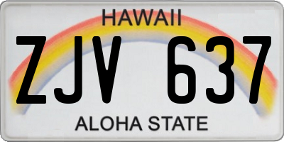 HI license plate ZJV637