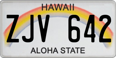HI license plate ZJV642