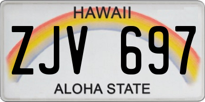 HI license plate ZJV697