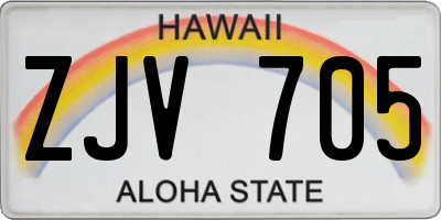 HI license plate ZJV705